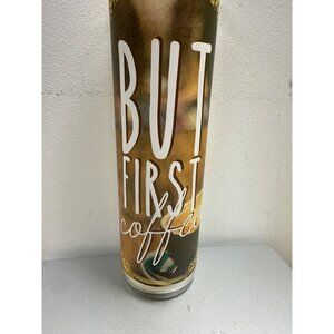 "But First Coffee" Decorative Candle With Gold Accents